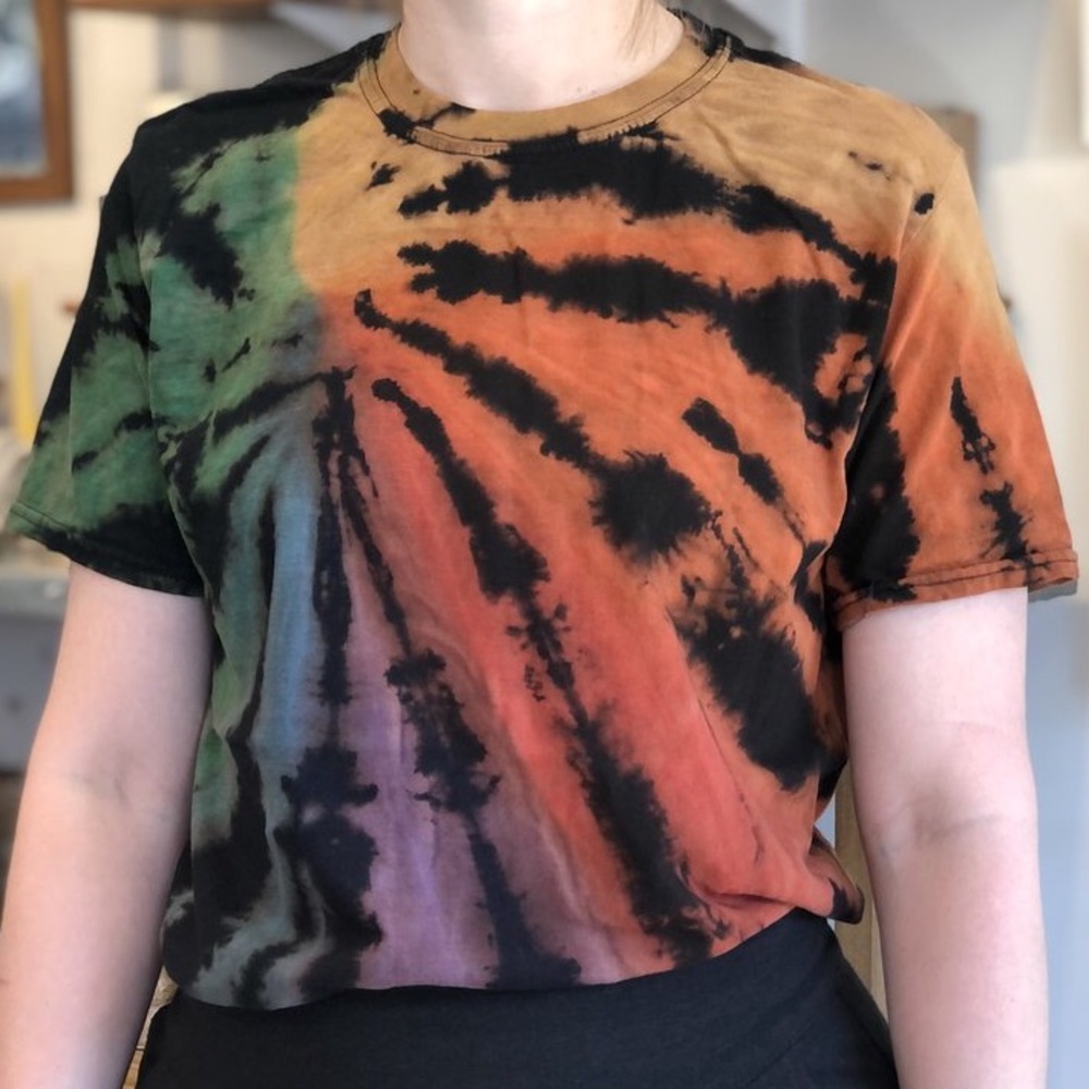 Color Wheel Swirl Tie Dye Short Sleeve Tee T-Shirt